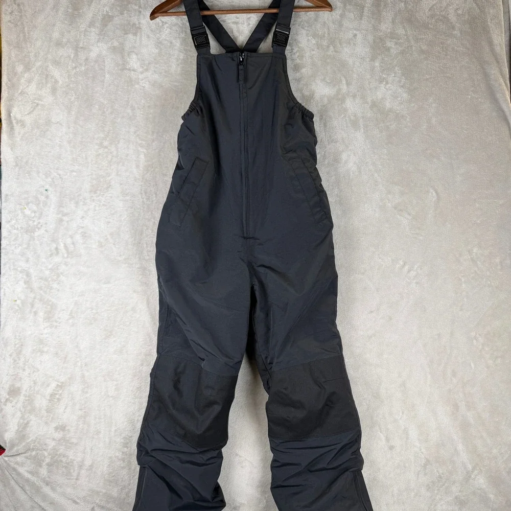 Lands End Kids Black Iron Knee Insulated Snow Bib Overalls Size 12